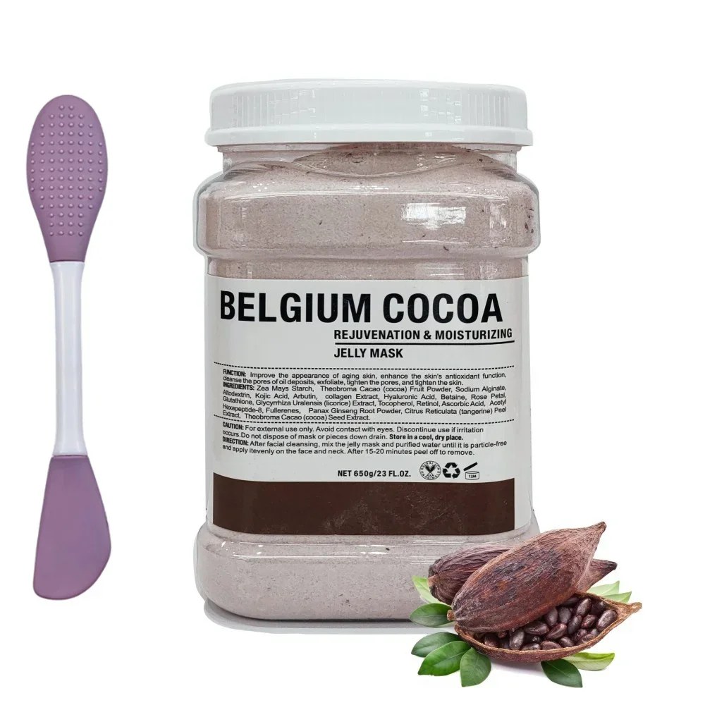 Belgian Cocoa jelly mask jar with silicone brush