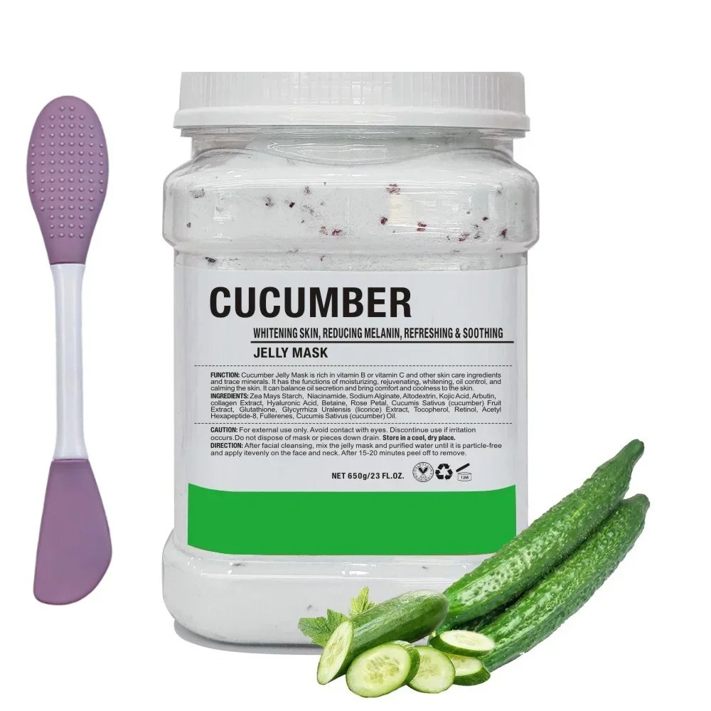 Cucumber jelly mask jar with silicone brush
