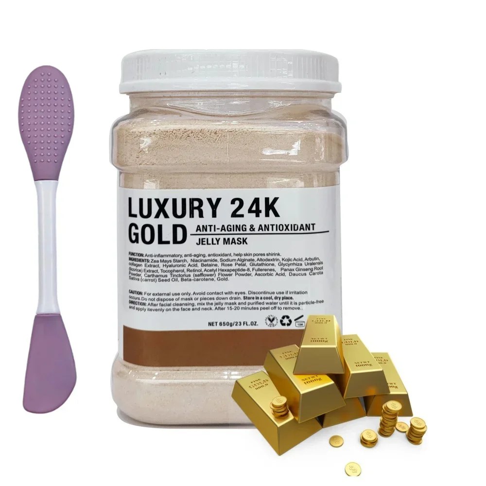 24K Gold jelly mask jar with silicone brush