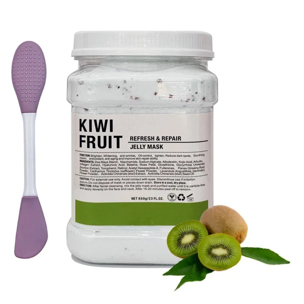 Kiwi Fruit jelly mask jar with silicone brush