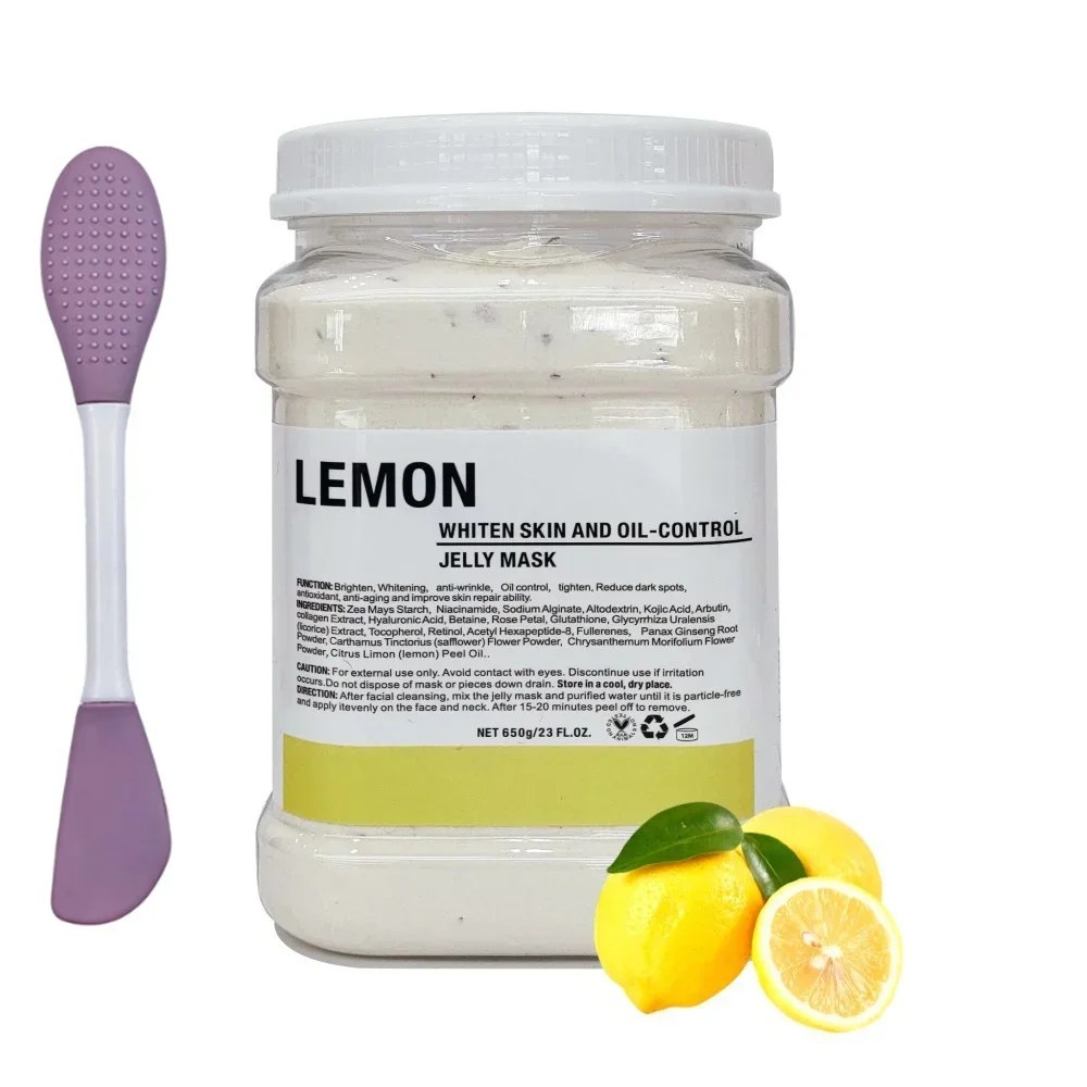 Lemon jelly mask jar with silicone brush