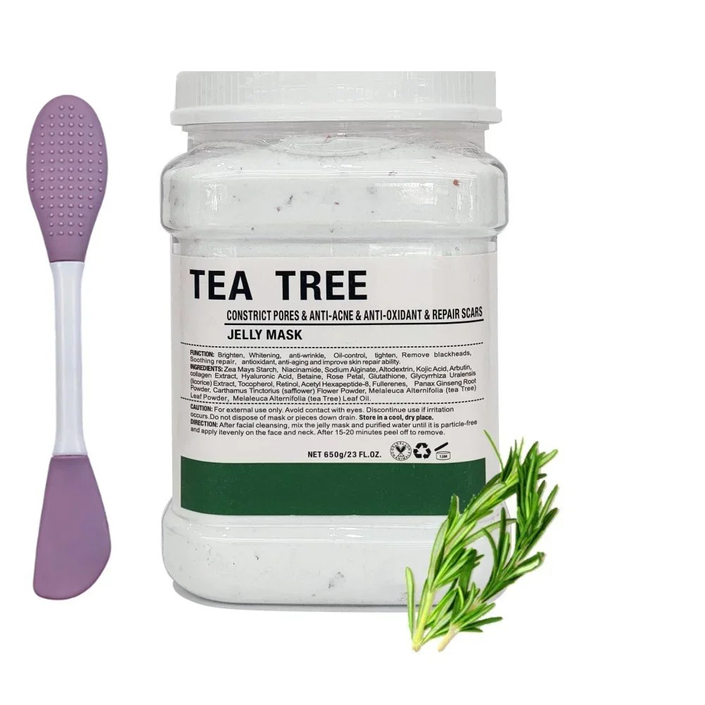 Tea Tree jelly mask jar with silicone brush