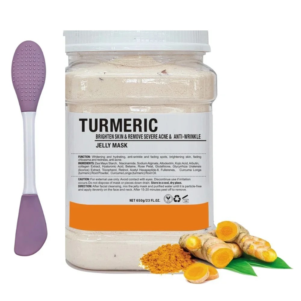 Turmeric jelly mask jar with silicone brush