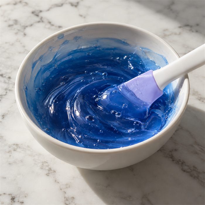 Glowing Biotin jelly mask in a bowl
