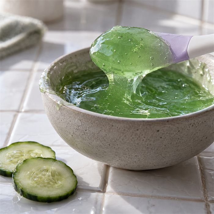 Cucumber jelly mask in a bowl