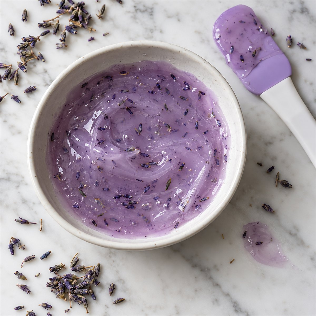 Provence Lavender jelly mask mixed in a bowl
