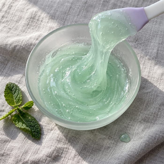 Fresh Mint jelly mask in a bowl