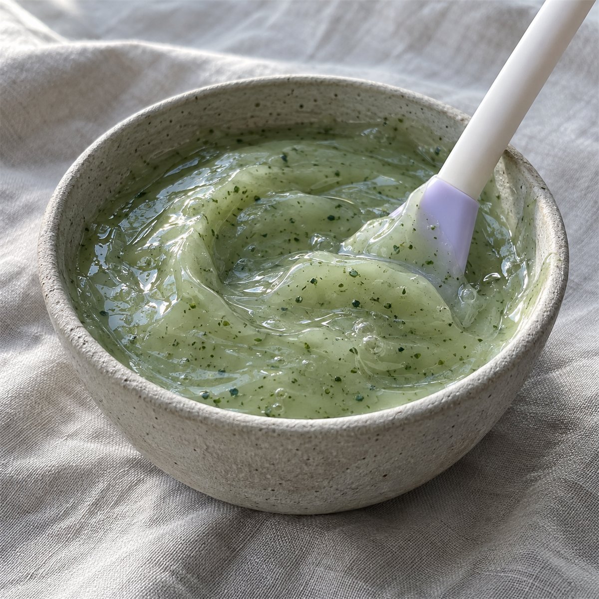Tea Tree jelly mask mixed in a bowl
