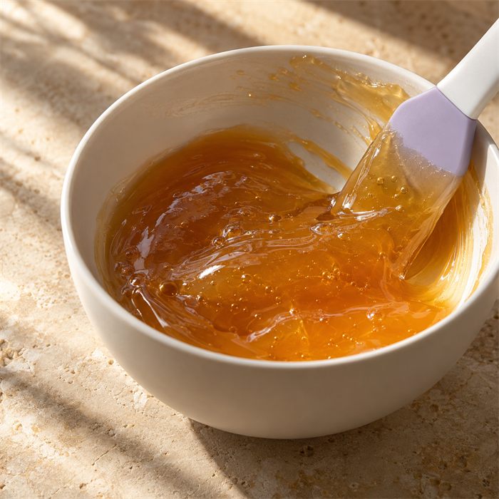 Turmeric jelly mask in a bowl